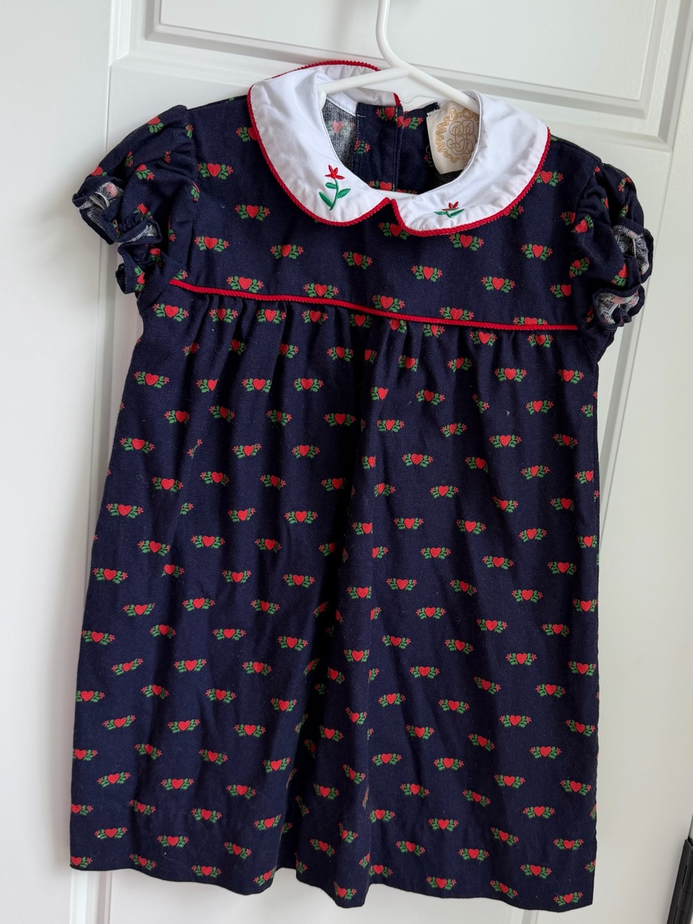 TBBC Holly Day Dress Navy With Red Hearts